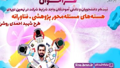آغاز ثبت‌نام نهمین دوره هسته‌های مسئله‌محور طرح شهید احمدی روشن